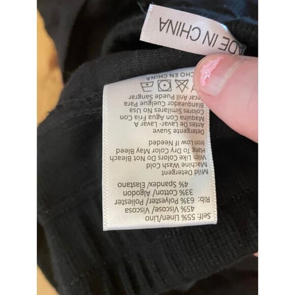 NWT! Risen L.A. womens black drawstring jogger pants. Medium. Linen Blend. - Picture 5 of 8